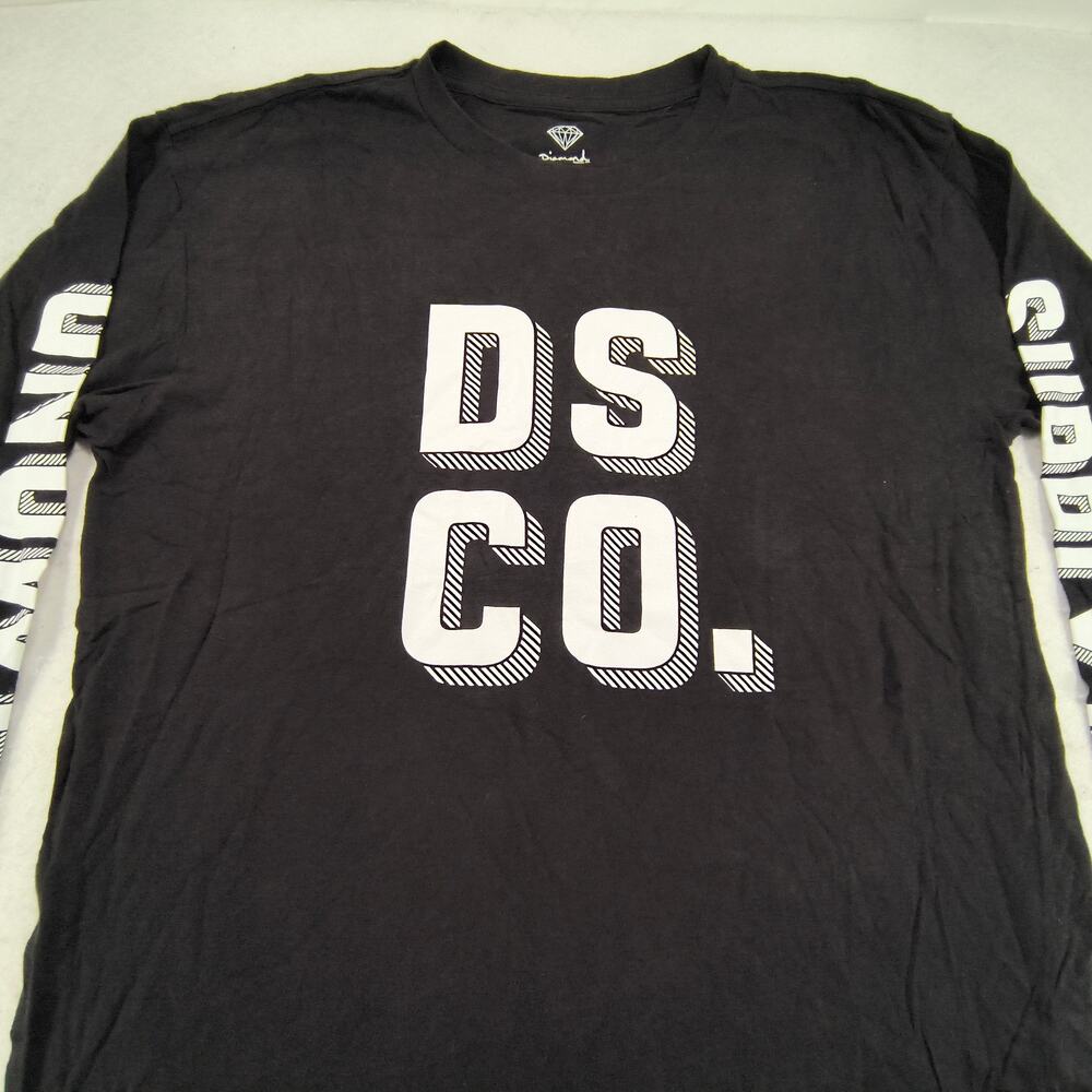 Diamond Supply Co Graphic Crew Neck Long Sleeve T Shirt Mens Size Medium M Black